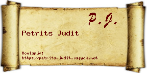 Petrits Judit névjegykártya